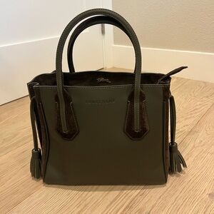Longchamp Penelope Fantaisie Tote Bag in Brown Leather & Suede